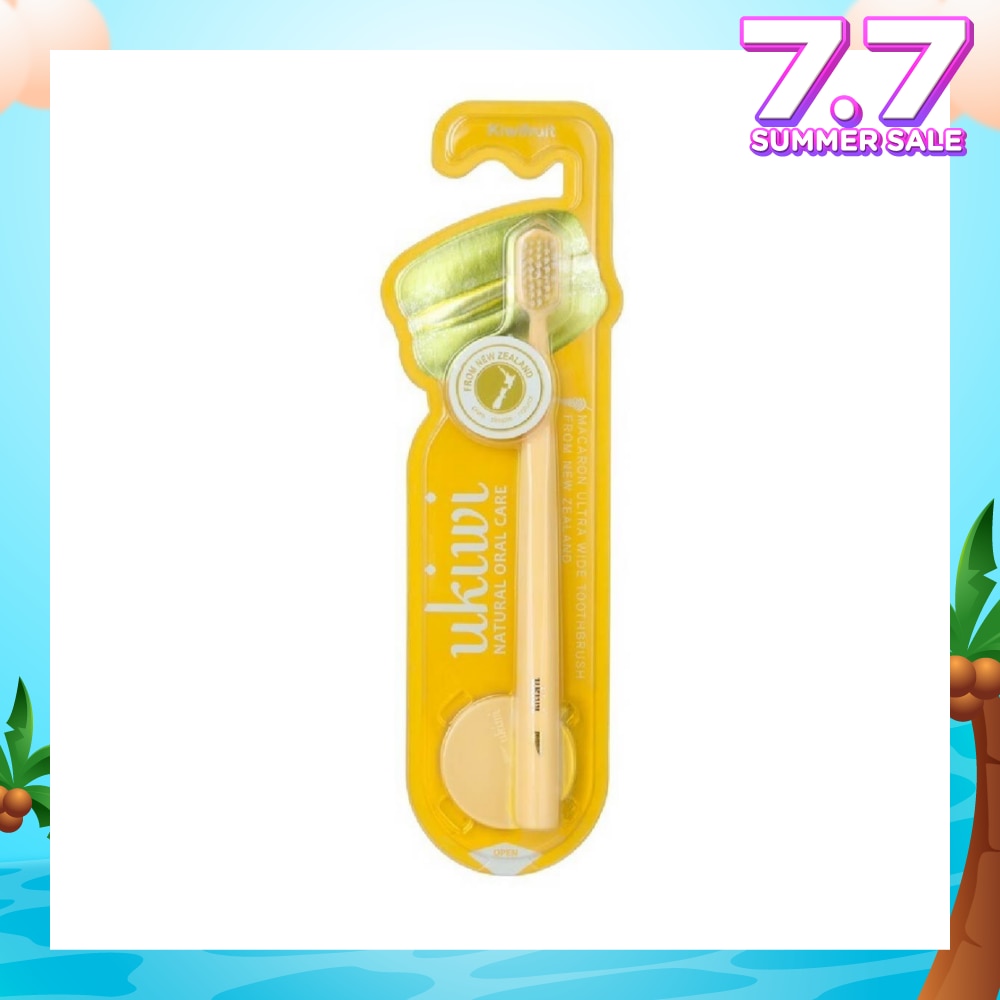 Macaron Ultra Wide Toothbrush Yellow(Magnetic Absorption + Keep Brush Hygiene + Super Clean Power) 1s