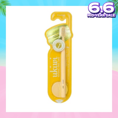 UKIWI Macaron Ultra Wide Toothbrush Yellow(Magnetic Absorption + Keep Brush Hygiene + Super Clean Power) 1s
