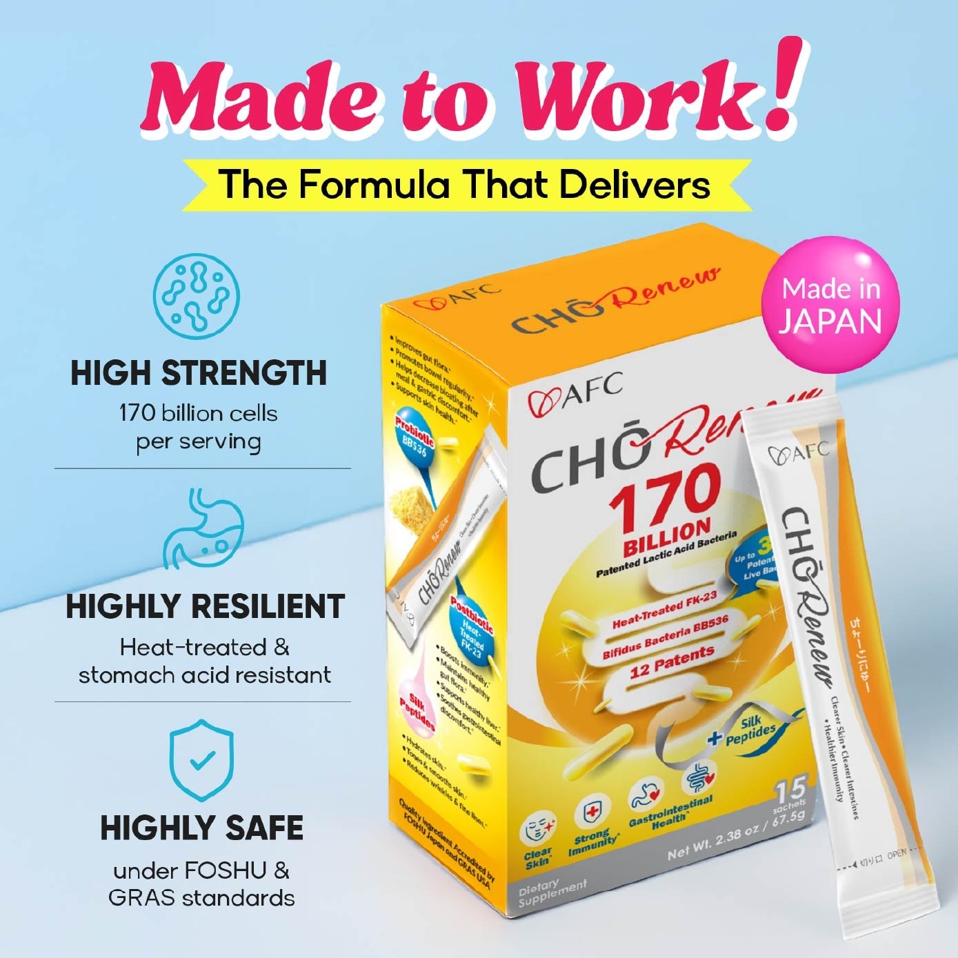 CHO Renew 170 Billion Beauty Probiotics Dietary Supplement Sachet 15s