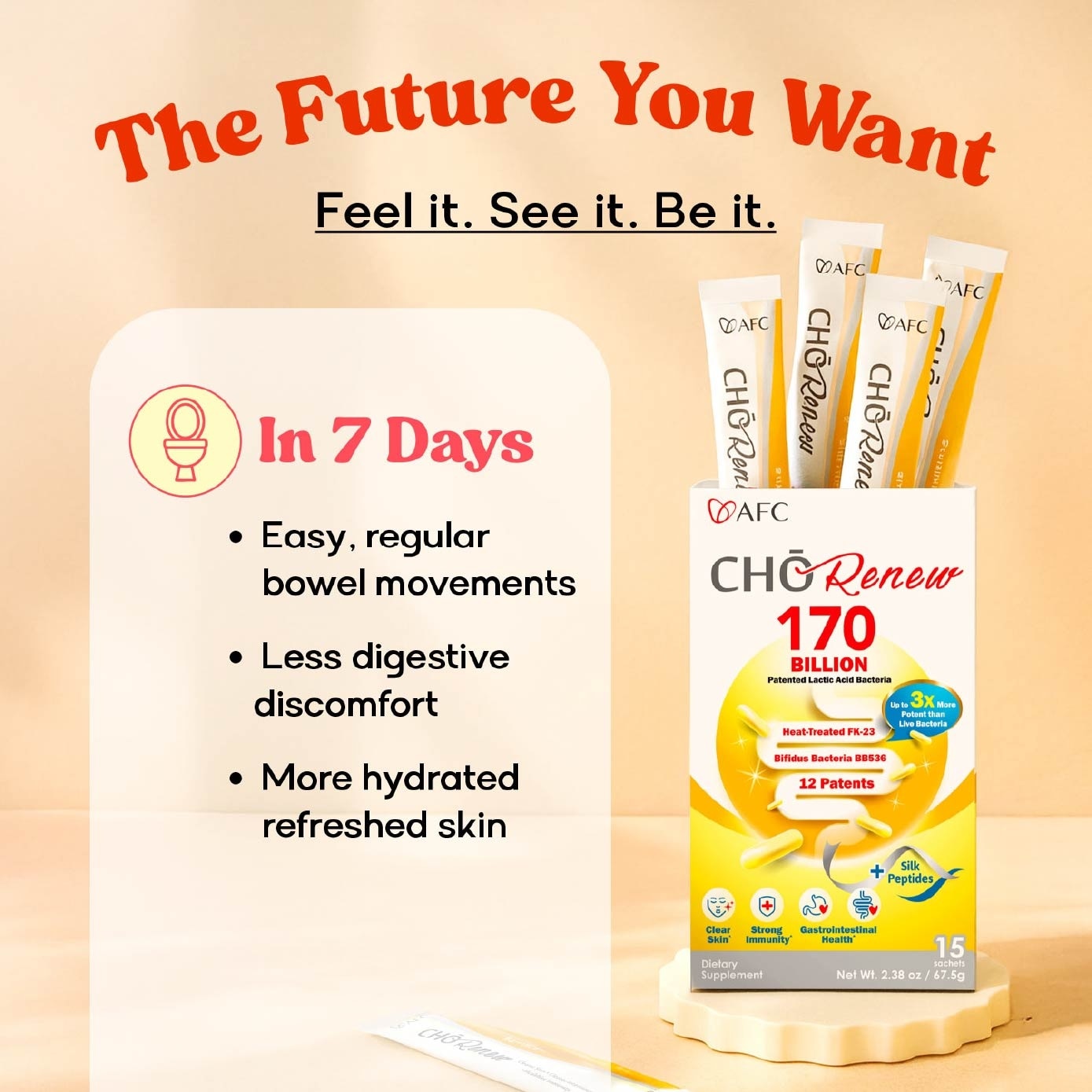 CHO Renew 170 Billion Beauty Probiotics Dietary Supplement Sachet 15s