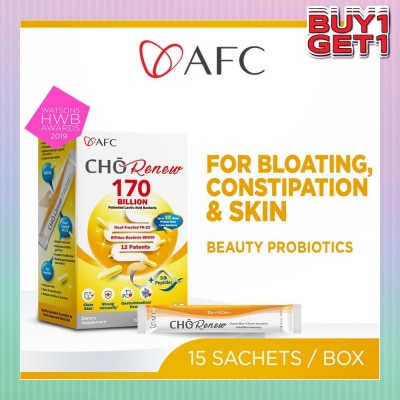 AFC JAPAN CHO Renew Dietary Supplement Sachet (For Constipation, Bloating, Bowel Regularity, Weight Loss, Intestinal & Gut Health, Clear Skin, Immunity) 15s
