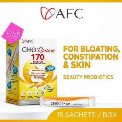 AFC JAPAN CHO Renew Dietary Supplement Sachet (For Constipation, Bloating, Bowel Regularity, Weight Loss, Intestinal & Gut Health, Clear Skin, Immunity) 15s