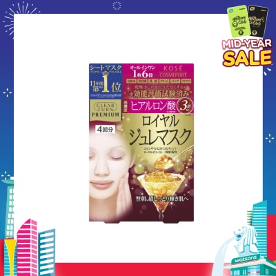 KOSE COSMEPORT Clear Turn Premium Royal Jelly Mask Highly-concentrated Hyaluronic Acid 4s