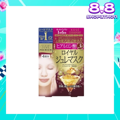 KOSE COSMEPORT Clear Turn Premium Royal Jelly Mask Highly-concentrated Hyaluronic Acid 4s