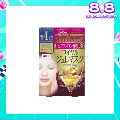 KOSE COSMEPORT Clear Turn Premium Royal Jelly Mask Highly-concentrated Hyaluronic Acid 4s