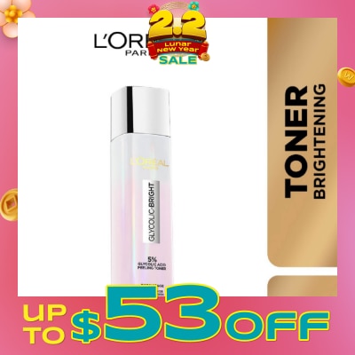 L'OREAL PARIS SKINCARE Glycolic Bright Peeling Water (With Brightening Glycolic Acid exfoliates) 128ml