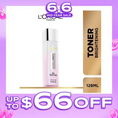 L'OREAL PARIS SKINCARE - Glycolic Bright Peeling Water (With Brightening Glycolic Acid exfoliates) 128ml