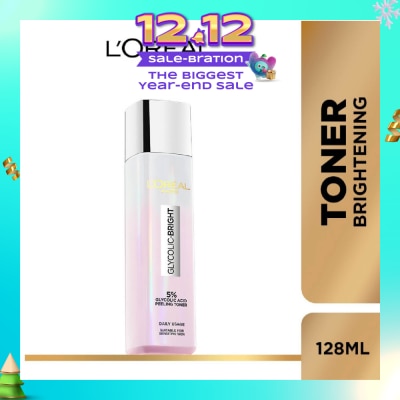 L'OREAL PARIS SKINCARE Glycolic Bright Peeling Water (With Brightening Glycolic Acid exfoliates) 128ml