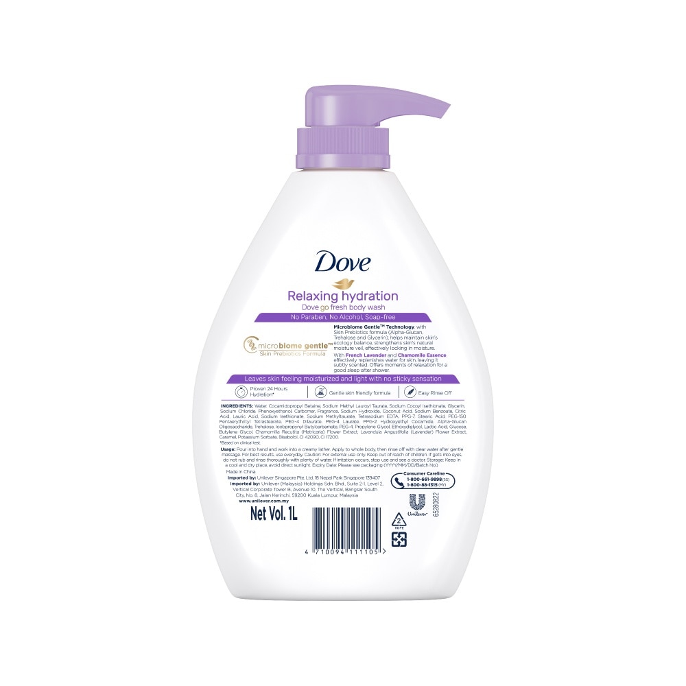 Dove Go Fresh Relaxing Lavender + Chamomile Hydration Body Wash 1000ml