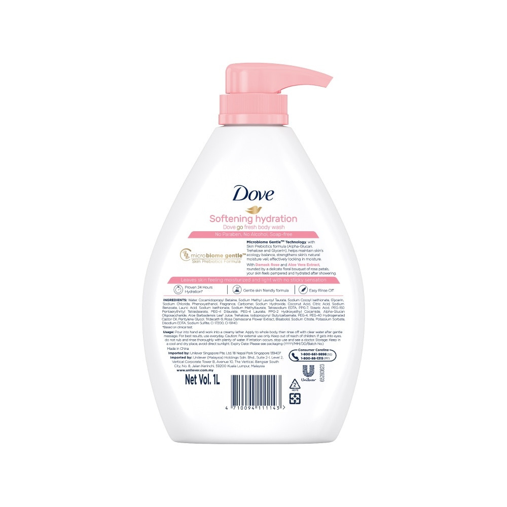 Dove Go Fresh Rose x Aloe Vera Body Wash 1000ml