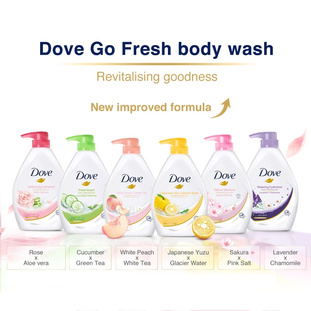 Dove Go Fresh Rose x Aloe Vera Body Wash 1000ml