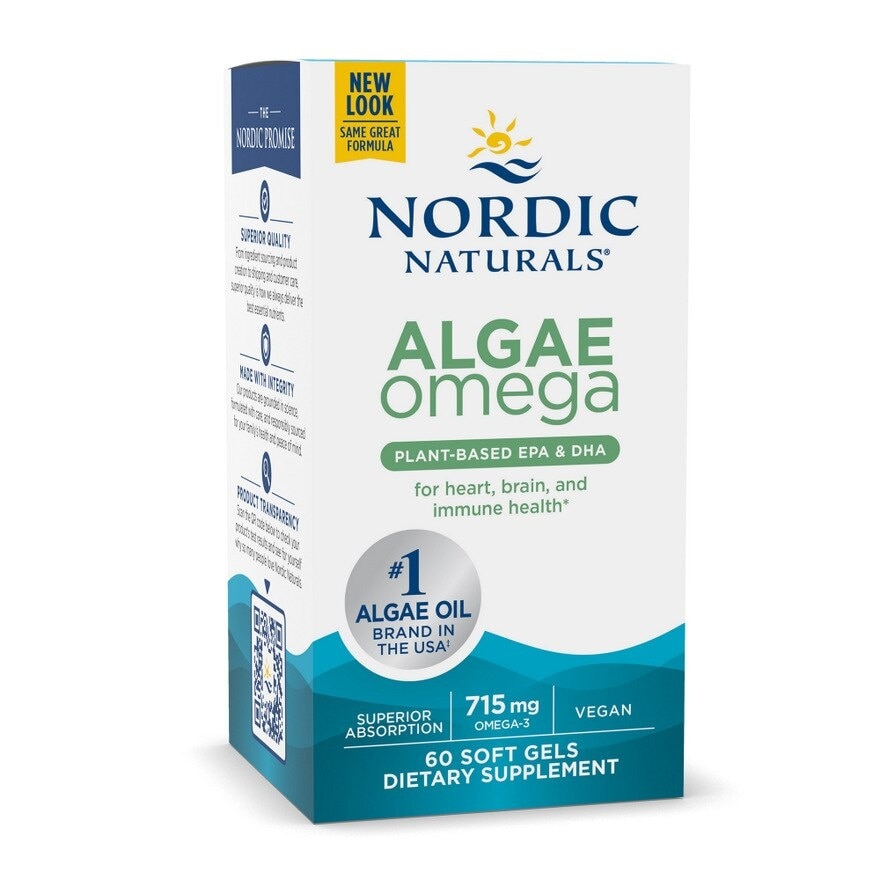 Algae Omega 625Mg 100% Vegetarian Omega-3 60 Soft Gels