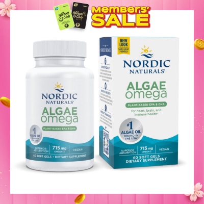 NORDIC NATURALS Algae Omega 625Mg 100% Vegetarian Omega-3 60 Soft Gels