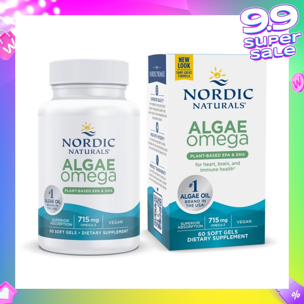Algae Omega 625Mg 100% Vegetarian Omega-3 60 Soft Gels