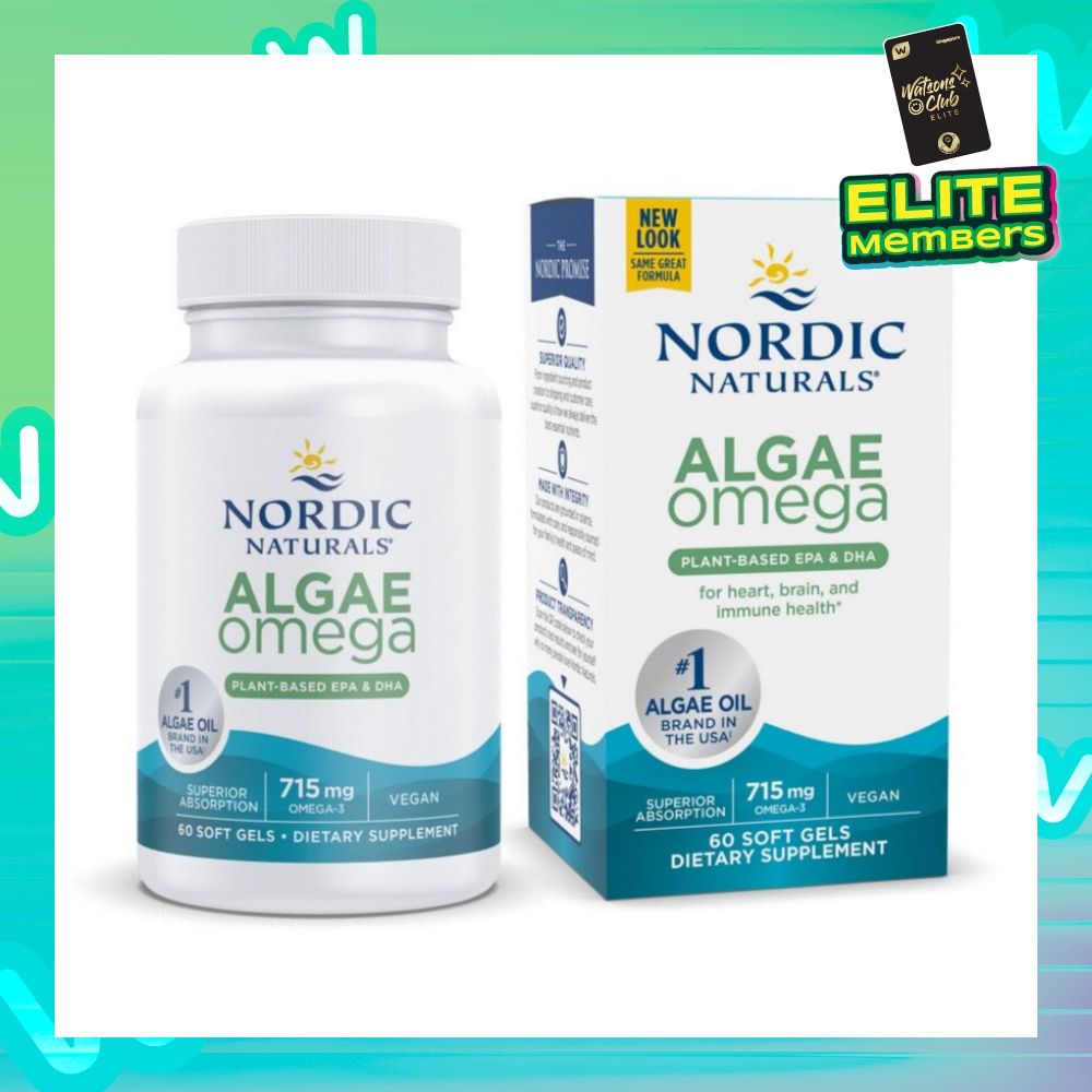 Algae Omega 625Mg 100% Vegetarian Omega-3 60 Soft Gels