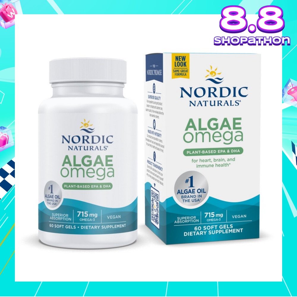 Algae Omega 625Mg 100% Vegetarian Omega-3 60 Soft Gels