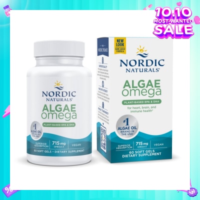 NORDIC NATURALS Algae Omega 625Mg 100% Vegetarian Omega-3 60 Soft Gels