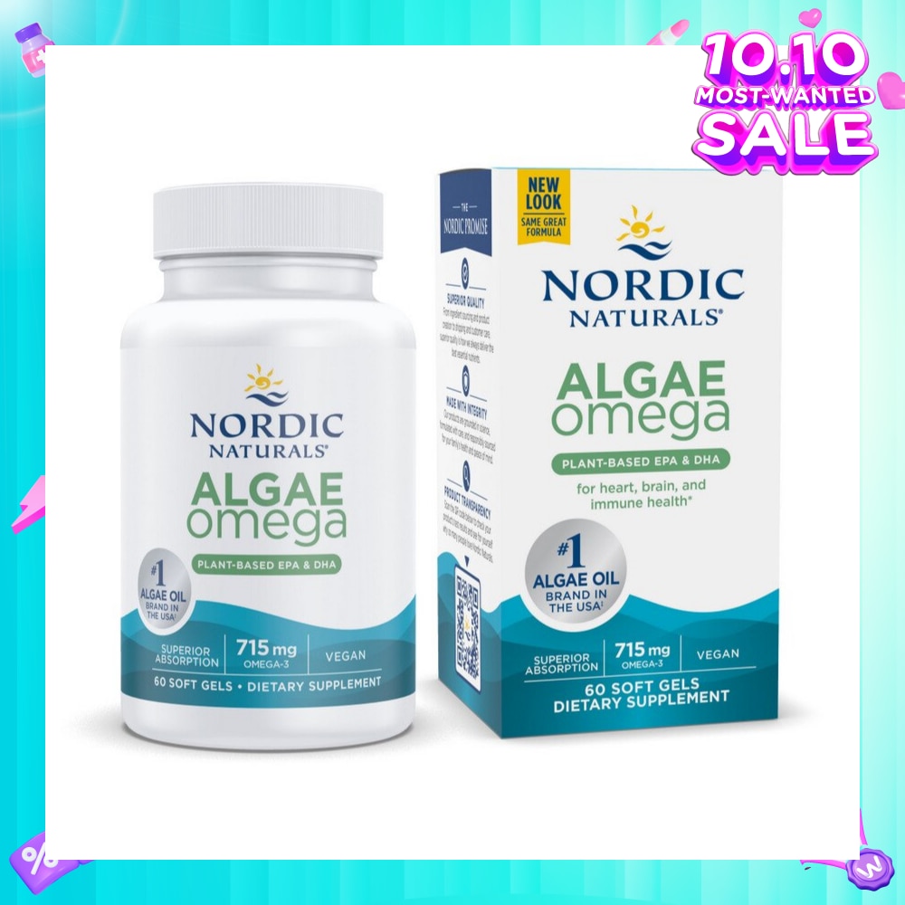 Algae Omega 625Mg 100% Vegetarian Omega-3 60 Soft Gels