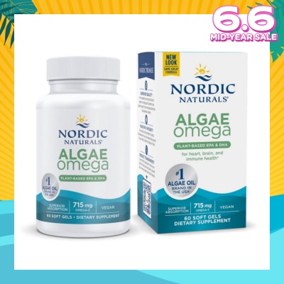 NORDIC NATURALS Algae Omega 625Mg 100% Vegetarian Omega-3 60 Soft Gels