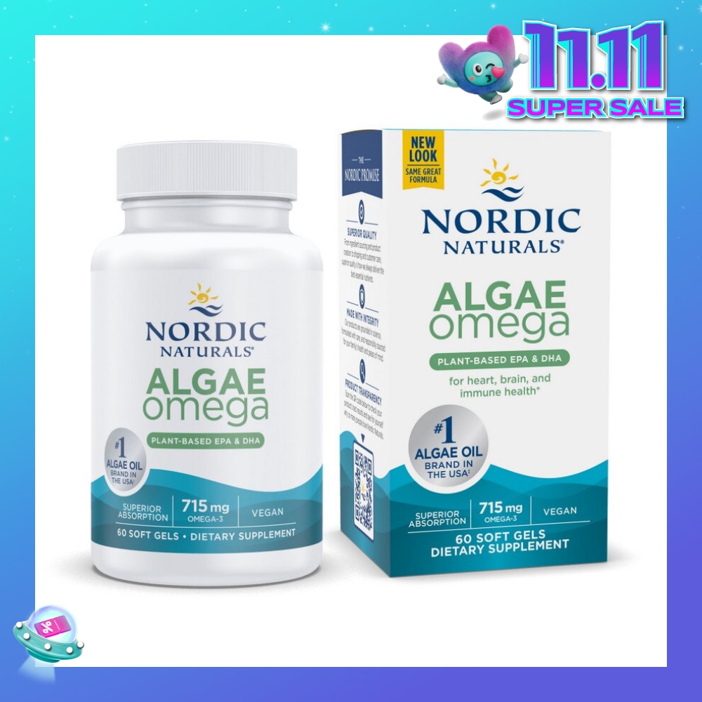 Algae Omega 625Mg 100% Vegetarian Omega-3 60 Soft Gels