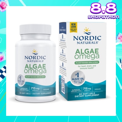 NORDIC NATURALS Algae Omega 625Mg 100% Vegetarian Omega-3 60 Soft Gels