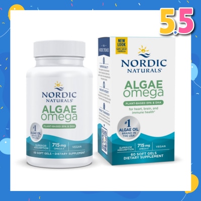 NORDIC NATURALS Algae Omega 625Mg 100% Vegetarian Omega-3 60 Soft Gels