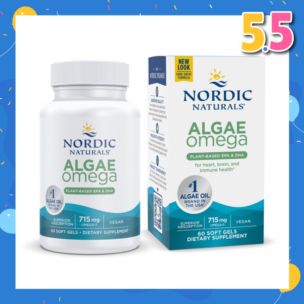 Algae Omega 625Mg 100% Vegetarian Omega-3 60 Soft Gels