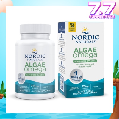 NORDIC NATURALS Algae Omega 625Mg 100% Vegetarian Omega-3 60 Soft Gels