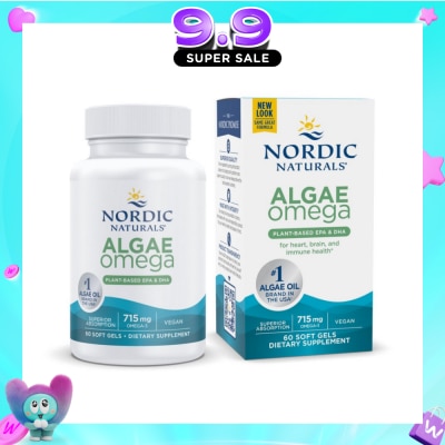 NORDIC NATURALS - Algae Omega 625Mg 100% Vegetarian Omega-3 60 Soft Gels image