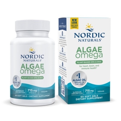 NORDIC NATURALS Algae Omega 625Mg 100% Vegetarian Omega-3 60 Soft Gels