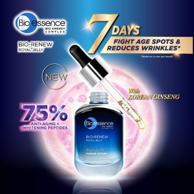 BIO ESSENCE Bio-Renew Peptide-75 Power Serum (Nourishing & Reduce Wrinkles, Restores Skin’s Youth) 30ml