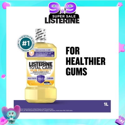 LISTERINE - Listerine Gum Care Zero Non Alcohol Mouthwash Herbal Ginger Less Intense Taste 1000ml image