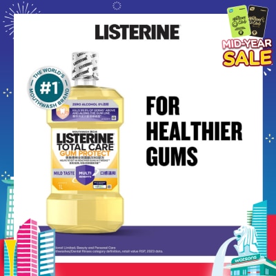 LISTERINE Listerine Gum Care Zero Non Alcohol Mouthwash Herbal Ginger Less Intense Taste 1000ml