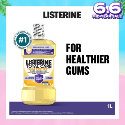 LISTERINE Listerine Gum Care Zero Non Alcohol Mouthwash Herbal Ginger Less Intense Taste 1000ml