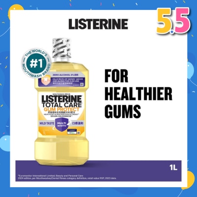 LISTERINE Listerine Gum Care Zero Non Alcohol Mouthwash Herbal Ginger Less Intense Taste 1000ml