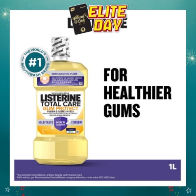 LISTERINE - Listerine Gum Care Zero Non Alcohol Mouthwash Herbal Ginger Less Intense Taste 1000ml