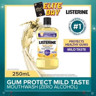 LISTERINE - Listerine Gum Care Zero Non Alcohol Mouthwash Herbal Ginger Less Intense Taste 250ml