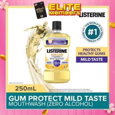 LISTERINE Listerine Gum Care Zero Non Alcohol Mouthwash Herbal Ginger Less Intense Taste 250ml