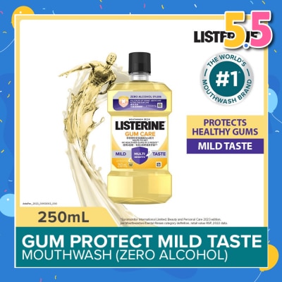 LISTERINE Listerine Gum Care Zero Non Alcohol Mouthwash Herbal Ginger Less Intense Taste 250ml