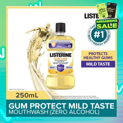 LISTERINE Listerine Gum Care Zero Non Alcohol Mouthwash Herbal Ginger Less Intense Taste 250ml