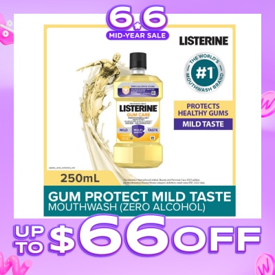 LISTERINE - Listerine Gum Care Zero Non Alcohol Mouthwash Herbal Ginger Less Intense Taste 250ml