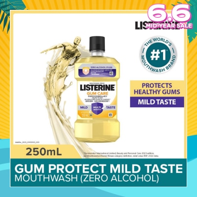 LISTERINE Listerine Gum Care Zero Non Alcohol Mouthwash Herbal Ginger Less Intense Taste 250ml