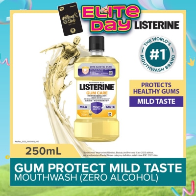 LISTERINE - Listerine Gum Care Zero Non Alcohol Mouthwash Herbal Ginger Less Intense Taste 250ml