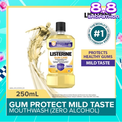 LISTERINE Listerine Gum Care Zero Non Alcohol Mouthwash Herbal Ginger Less Intense Taste 250ml