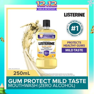 LISTERINE Listerine Gum Care Zero Non Alcohol Mouthwash Herbal Ginger Less Intense Taste 250ml