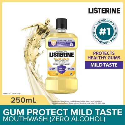 LISTERINE Gum Care Zero Non Alcohol Mouthwash Herbal Ginger Less Intense Taste (Helps Reduce Plaque) 250ml