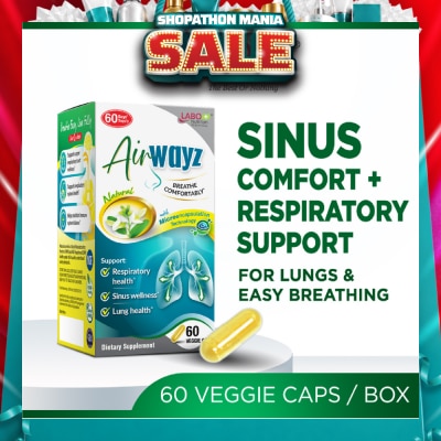 LABO NUTRITION - Airwayz Dietary Supplement Veggie Capsule (For Respiratory Health, Sinus, Nasal Flow, Lung & Immunity) 60s