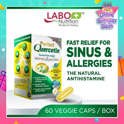 LABO NUTRITION Perfect Quercetin Dietary Supplement Capsule (For Immunity, Sinus, Allergy, Itchy Eye, Natural Antihistamine Relief) 60s