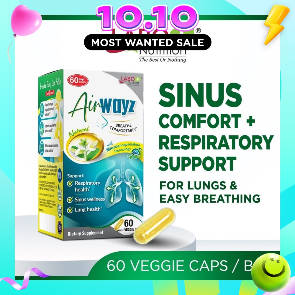 AirWayz Quercetin Respiratory & Sinus Comfort Supplement Capsule 60s image