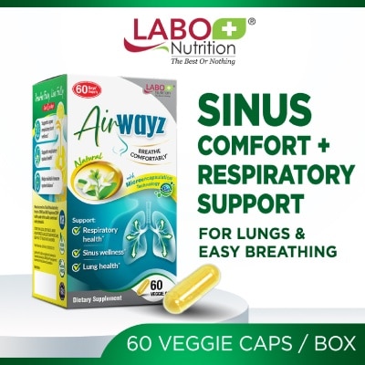 LABO NUTRITION Airwayz Dietary Supplement Veggie Capsule (For Respiratory Health, Sinus, Nasal Flow, Lung & Immunity) 60s